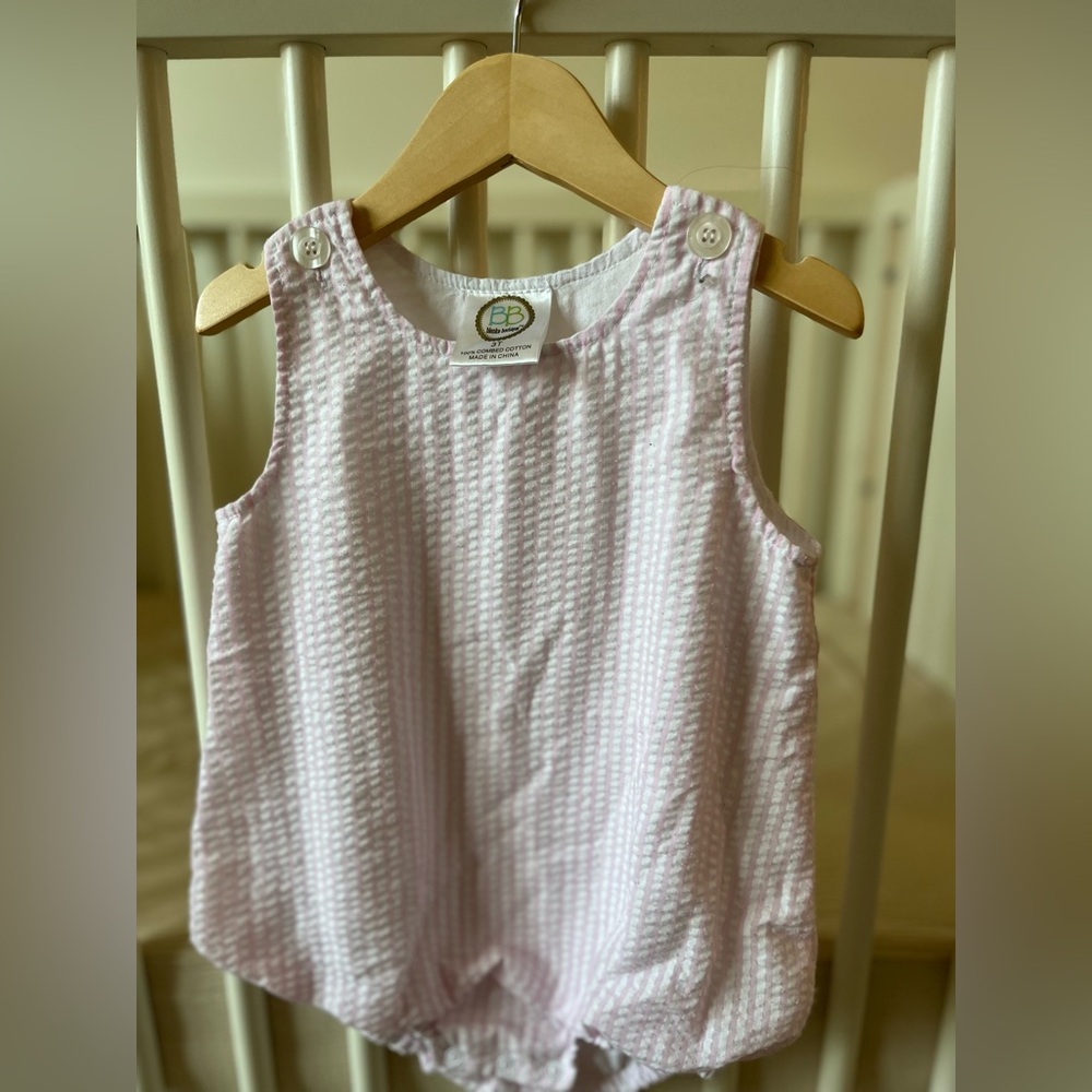 Pink Seersucker Girls bubble